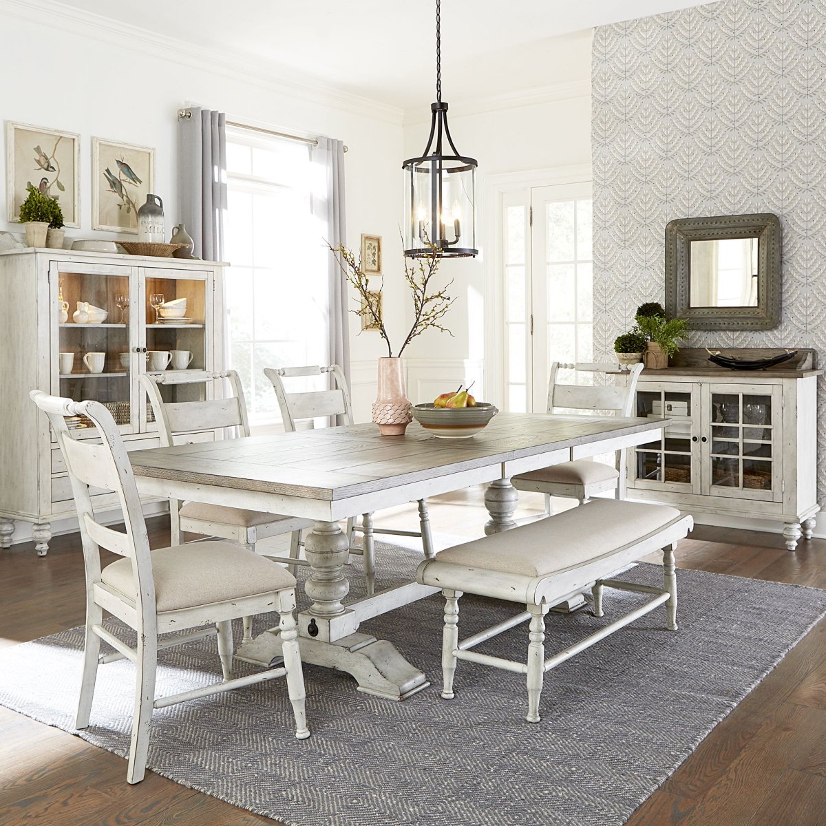 Whitney - Trestle Table Set 5 Piece Dining Room Sets by Liberty Furniture - Walls Furniture & Mattress