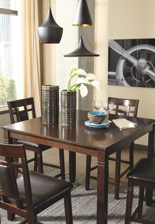 Bennox - DRM Counter Table Set (Set of 5) - Brown 5 Piece Dining Room Sets by Signature Design by Ashley® - Walls Furniture & Mattress