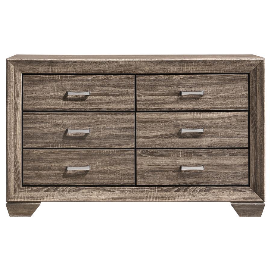 Kauffman - 6 - Drawer Dresser Dressers by CoasterEveryday - Walls Furniture & Mattress