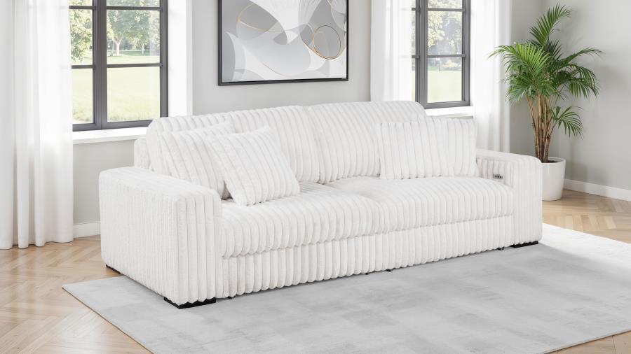 Jacana - Corduroy Upholstered Dual Power Chaise Sofa Reclining Sectionals by Coaster Fine Furniture - Walls Furniture & Mattress