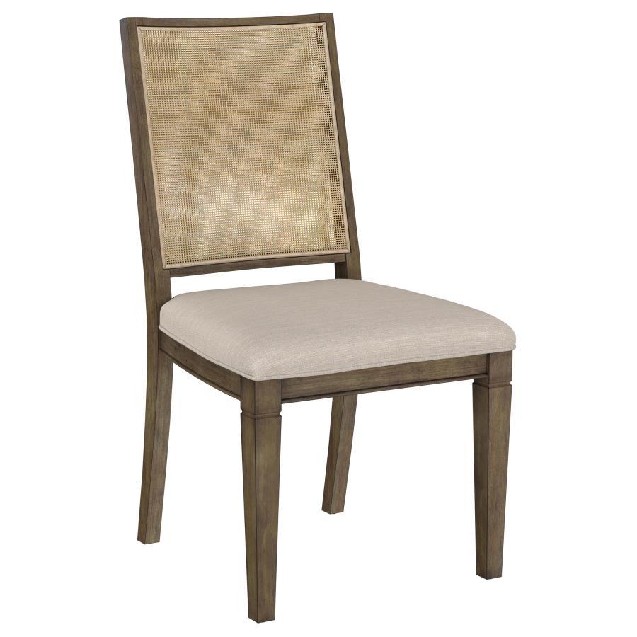 Matisse - Woven Rattan Back Dining Side Chair Brown (Set of 2) - Dark Brown Chair Sets by Coaster Fine Furniture - Walls Furniture & Mattress