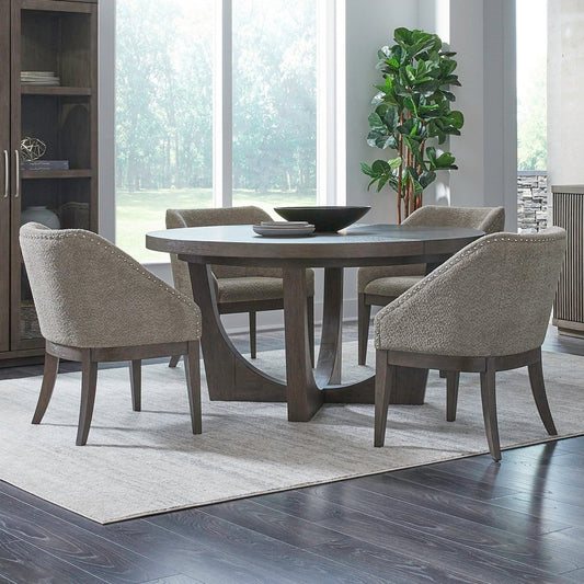 Cascade Falls - 5 Piece Pedestal Table Set - Satin Espresso 5 Piece Dining Room Sets by Liberty Furniture - Walls Furniture & Mattress