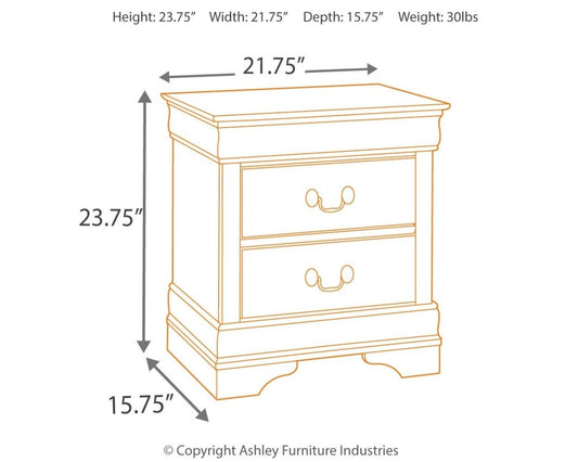 Alisdair - Two Drawer Night Stand - Reddish Brown Accent Nightstands by Signature Design by Ashley® - Walls Furniture & Mattress