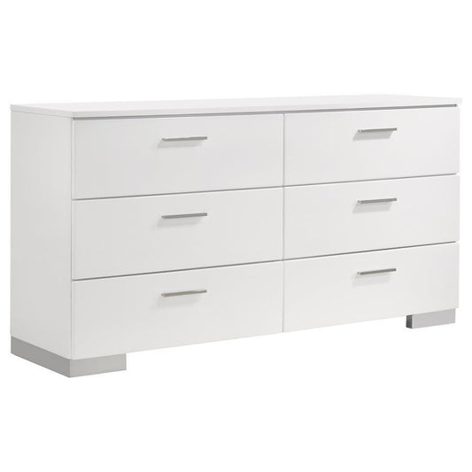 Felicity - 6 - Drawer Dresser Dressers by CoasterEssence - Walls Furniture & Mattress