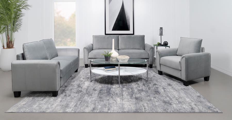 Davis - Upholstered Rolled Arm Sofa Stationary Sofas & Loveseats by Coaster Fine Furniture - Walls Furniture & Mattress