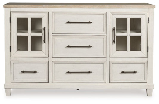 Shaybrock - Dresser - Antique White / Brown Dressers by Benchcraft® - Walls Furniture & Mattress