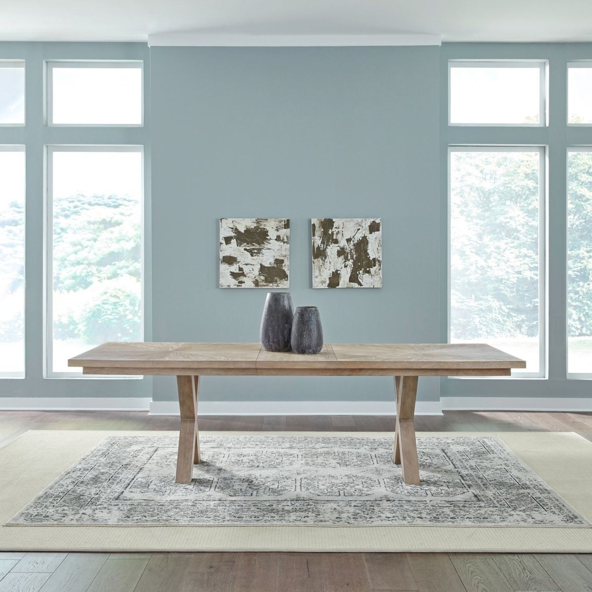 Brentwood - Double Pedestal Table - Brown Dining Tables by Liberty Furniture - Walls Furniture & Mattress