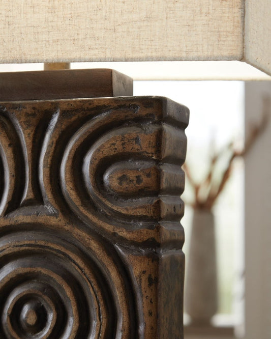 Heathbury - Antique Brown - Paper Table Lamp Table Lamps by Signature Design by Ashley® - Walls Furniture & Mattress