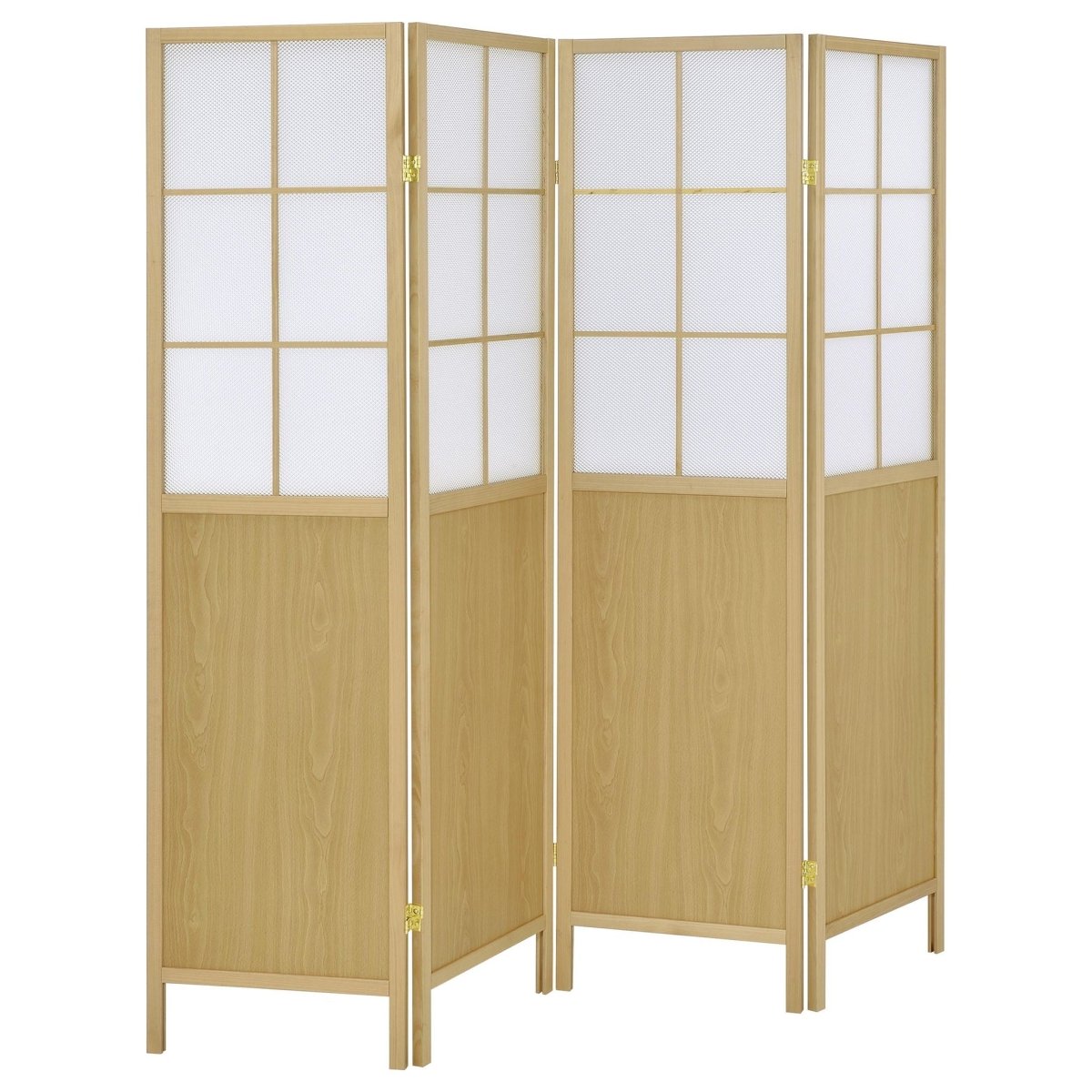 Edwards - 4 - Panel Room Divider Folding Shoji Screen - Natural Room Dividers by Coaster Fine Furniture - Walls Furniture & Mattress