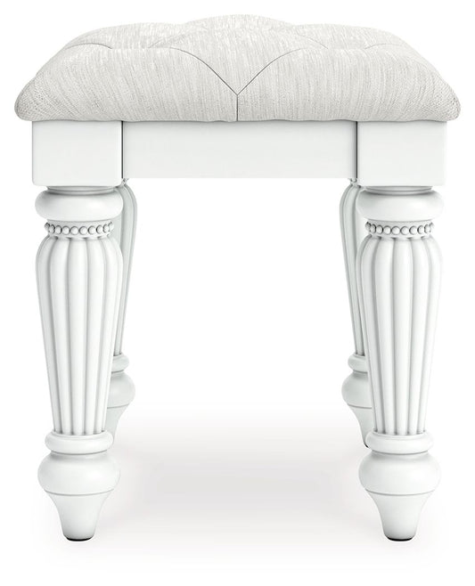 Kozlani - Vanity Upholstered Stool - White Vanity Stools by Signature Design by Ashley® - Walls Furniture & Mattress