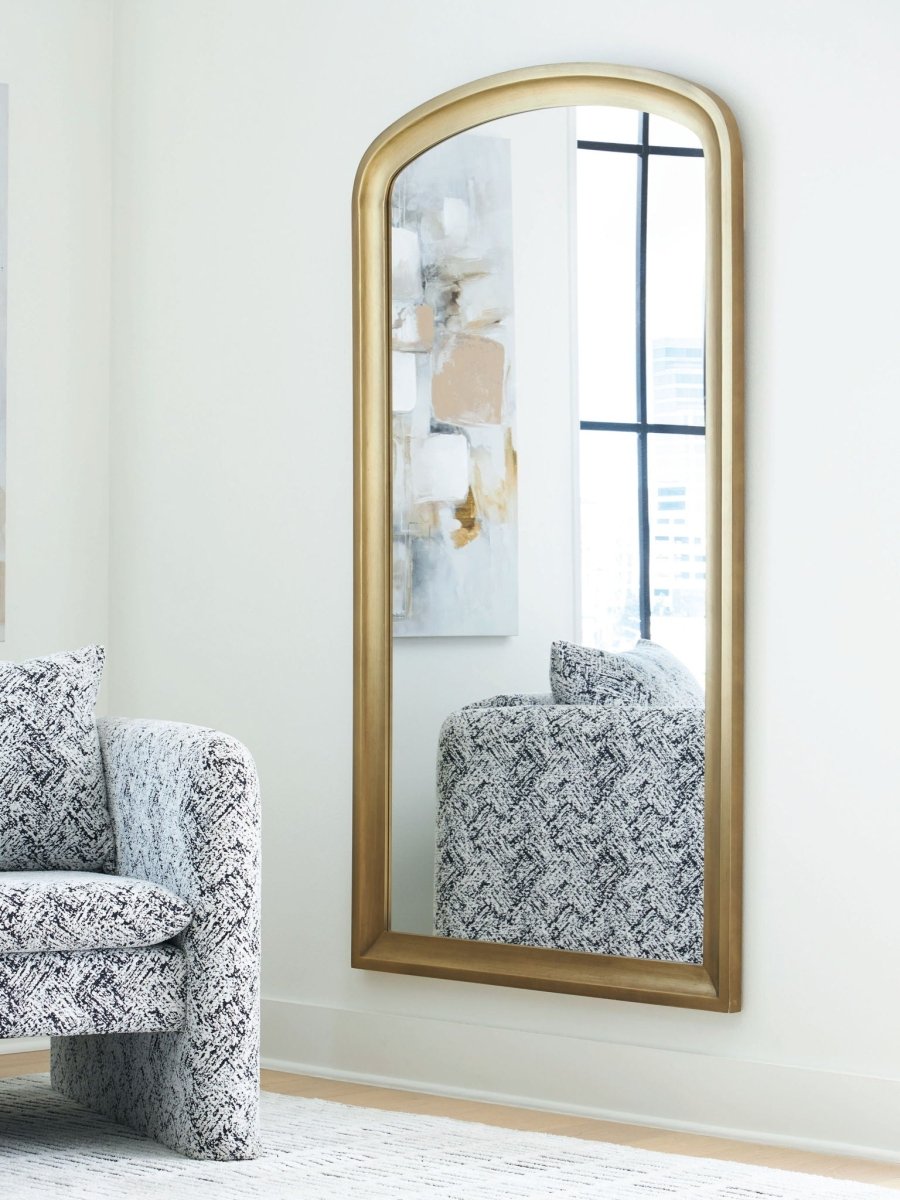 Fintan - Gold Finish - Floor Mirror Floor Mirrors by Signature Design by Ashley® - Walls Furniture & Mattress