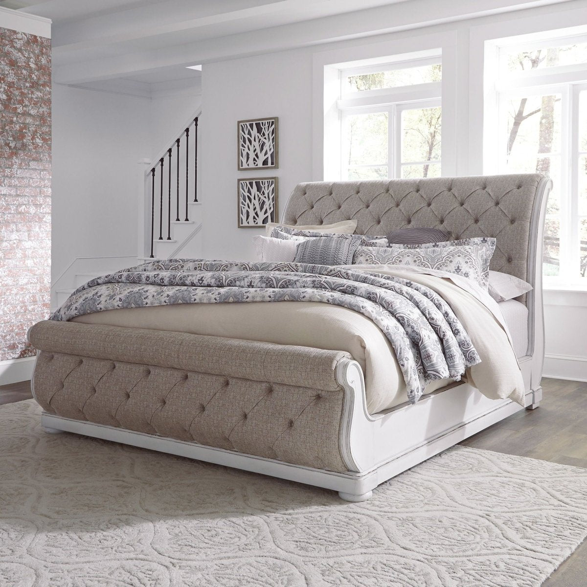 Magnolia Manor - Uph Sleigh Bed Upholstered Beds by Liberty Furniture - Walls Furniture & Mattress