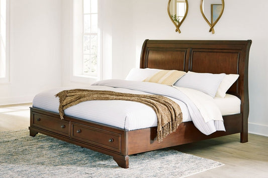 Trellington - King Sleigh Storage Bed - Brown Storage Beds by Signature Design by Ashley® - Walls Furniture & Mattress