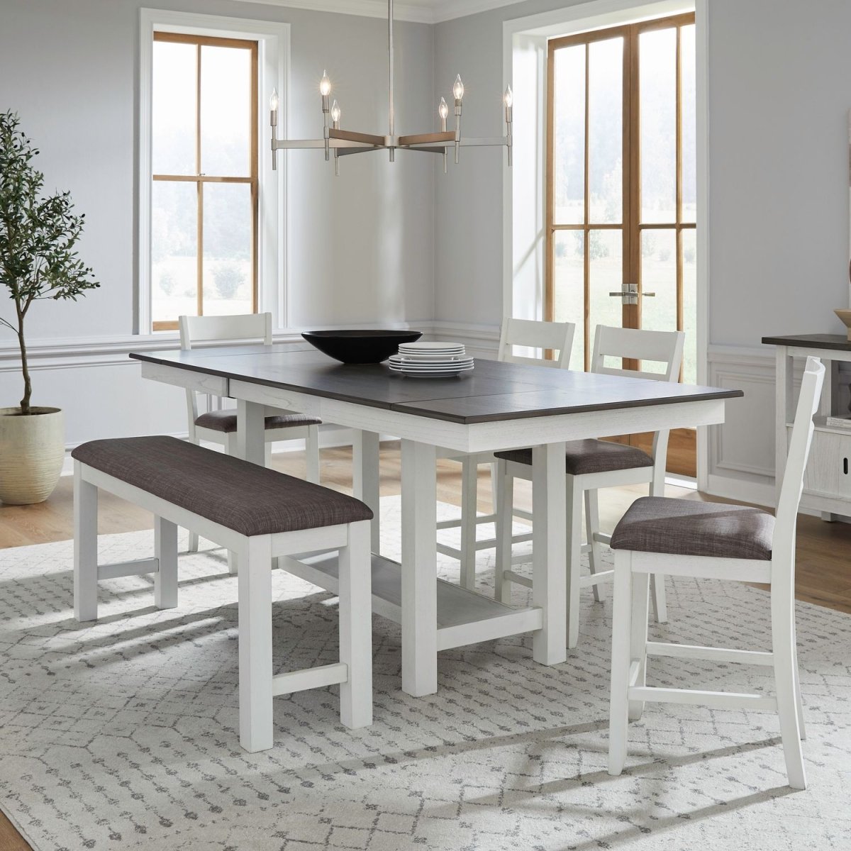 Brook Bay - Optional Gathering Trestle Table Set 5 Piece Dining Room Sets by Liberty Furniture - Walls Furniture & Mattress