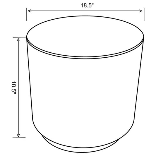 Zena - Faux Sheepskin Upholstered Round Ottoman Upholstered Ottomans by Coaster Fine Furniture - Walls Furniture & Mattress