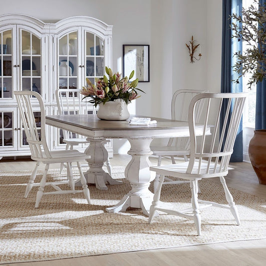 Magnolia Manor - Double Pedestal Table Set 5 Piece Dining Room Sets by Liberty Furniture - Walls Furniture & Mattress