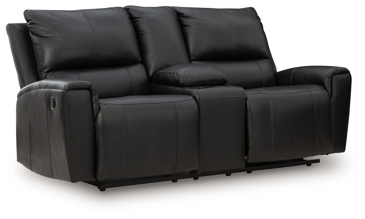 Glossmore - Reclining Loveseat With Console - Black Reclining Loveseats by Signature Design by Ashley® - Walls Furniture & Mattress