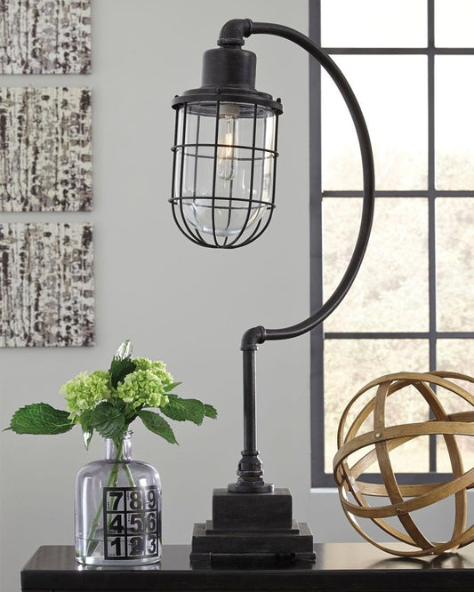 Jae - Metal Desk Lamp - Antique Black Table Lamps by Signature Design by Ashley® - Walls Furniture & Mattress