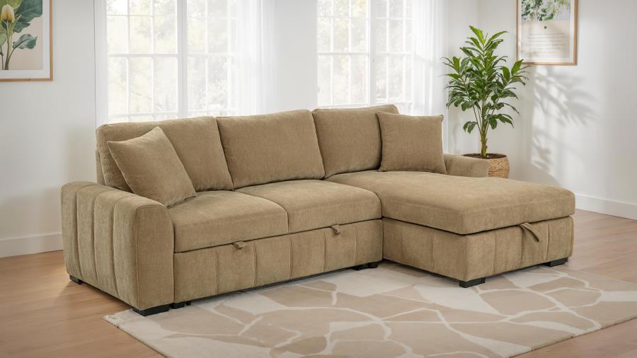 Pastrana - Upholstered Sleeper Sectional Sofa Sleeper Sectionals by Coaster Fine Furniture - Walls Furniture & Mattress