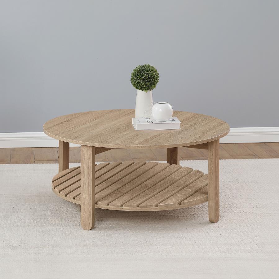 Fowler - 1 Shelf Round Engineered Wood Table End Tables by Coaster Fine Furniture - Walls Furniture & Mattress