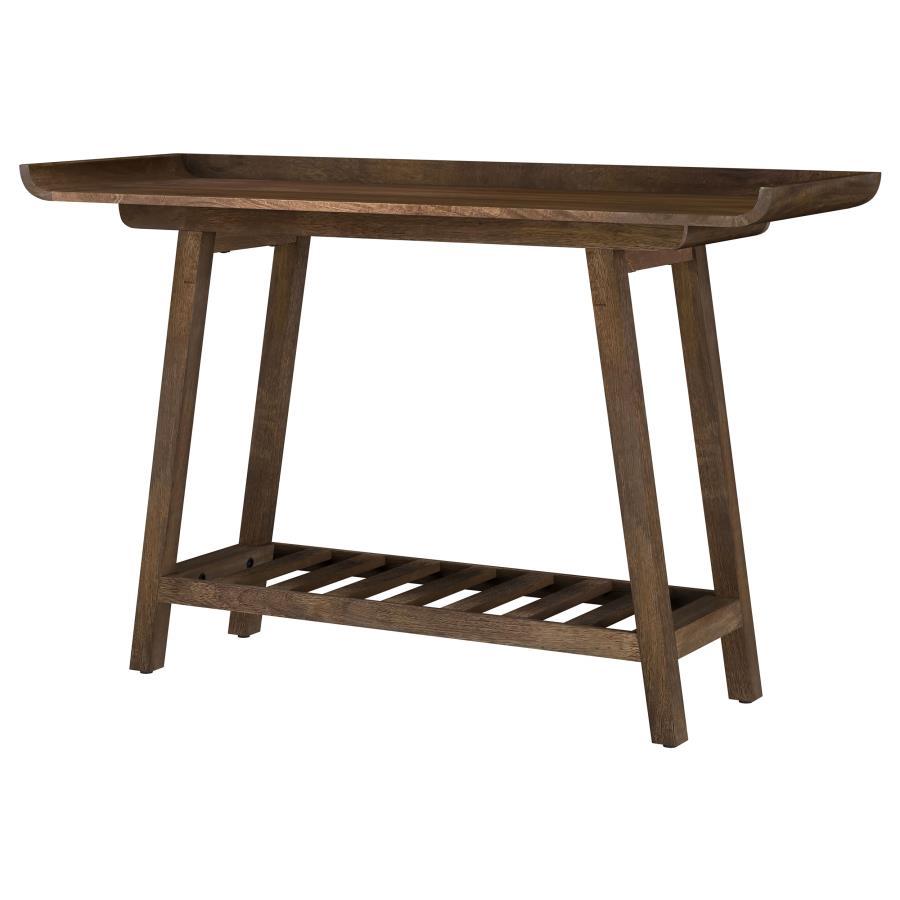 Ornelas - Console Table With Slatted Shelf - Mango Brown Console Tables by Coaster Fine Furniture - Walls Furniture & Mattress