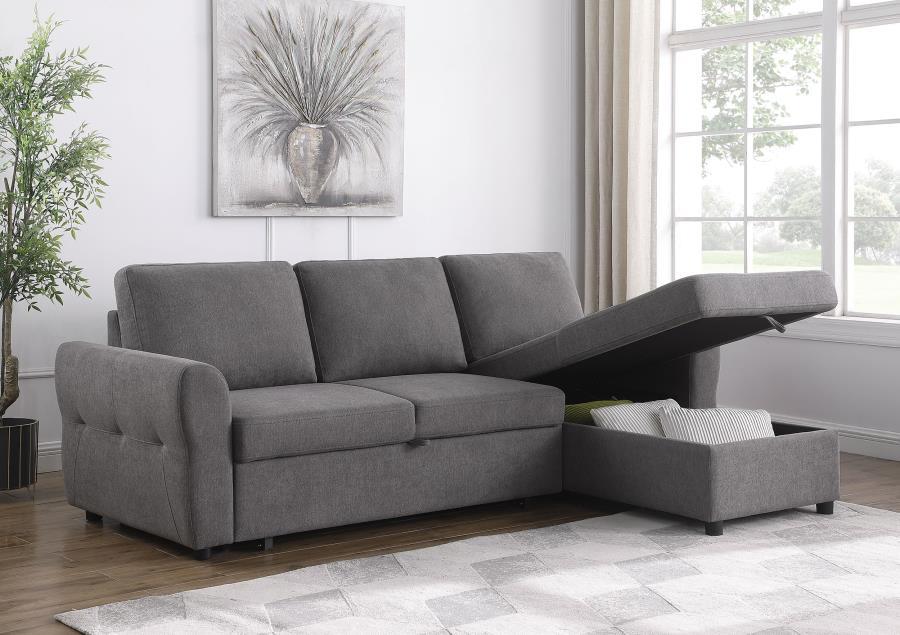 Samantha - Upholstered Storage Sleeper Sectional Sofa Sleeper Sectionals by Coaster Fine Furniture - Walls Furniture & Mattress