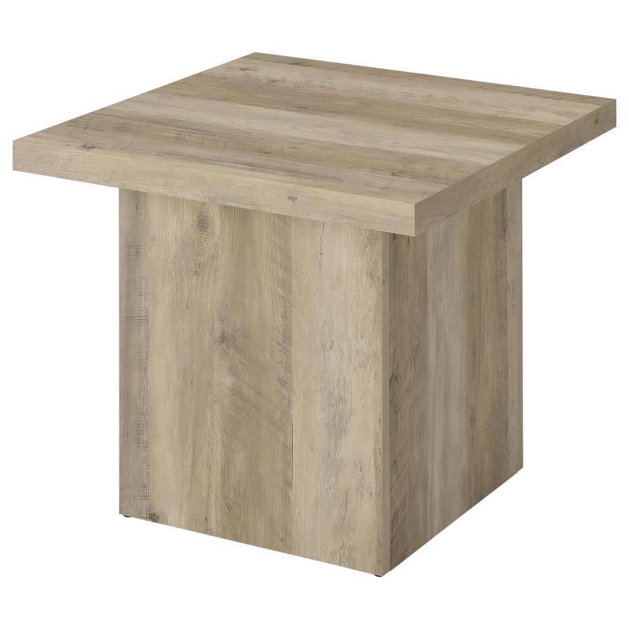 Devar - Square Engineered Wood End Table - Distressed Pine End Tables by Coaster Fine Furniture - Walls Furniture & Mattress