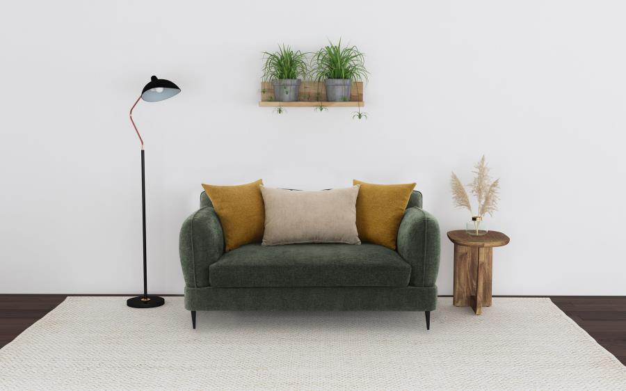 Jade - Chenille Upholstered Modern Track Arm Loveseat Stationary Loveseats by Coaster Fine Furniture - Walls Furniture & Mattress