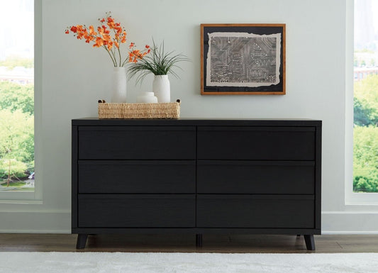 Danziar - Six Drawer Dresser - Black Dressers by Signature Design by Ashley® - Walls Furniture & Mattress