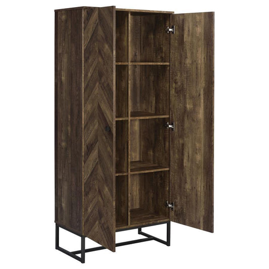 Carolyn - 2 Door Engineered Wood Accent Cabinet - Rustic Oak Accent Cabinets by CoasterEveryday - Walls Furniture & Mattress