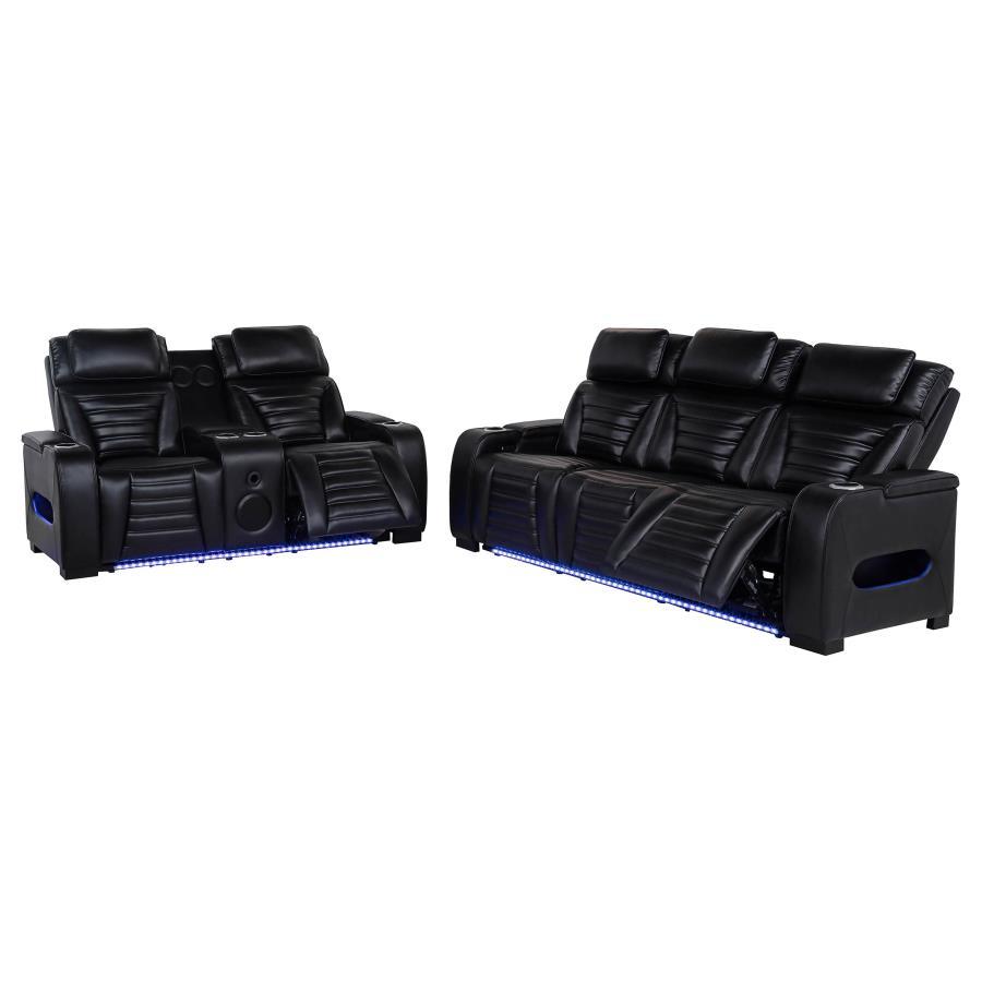 Zuma - Faux Leather Dual Power LED Sofa Set Reclining Sofas & Loveseats by Coaster Fine Furniture - Walls Furniture & Mattress