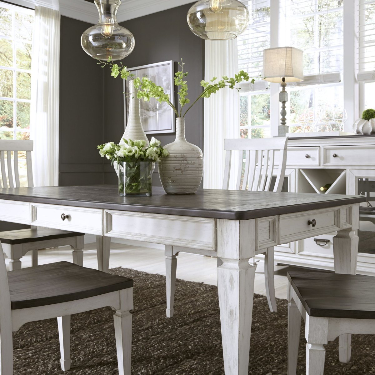 Allyson Park - Rectangular Leg Table - Dark Brown Dining Tables by Liberty Furniture - Walls Furniture & Mattress