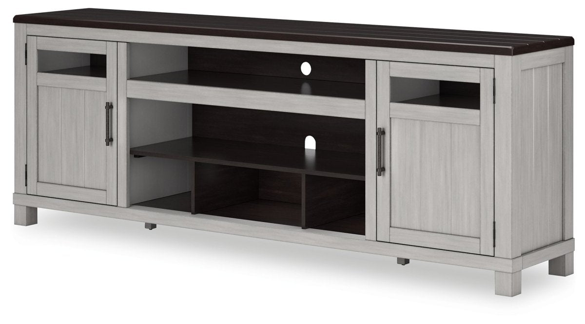 Darborn - XL TV Stand W/Fireplace Option - Gray / Brown TV Stands by Signature Design by Ashley® - Walls Furniture & Mattress