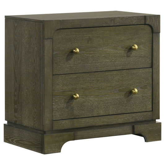 Gran Park - 2 - Drawer Nightstand Bedside Table - Dark Cocoa Nightstands w/ Charging Stations by Coaster Fine Furniture - Walls Furniture & Mattress