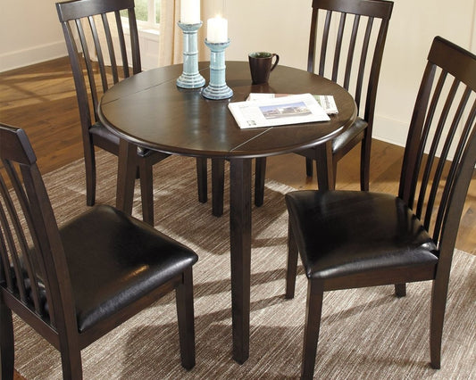 Hammis - Round DRM Drop Leaf Table - Dark Brown Dining Tables by Signature Design by Ashley® - Walls Furniture & Mattress