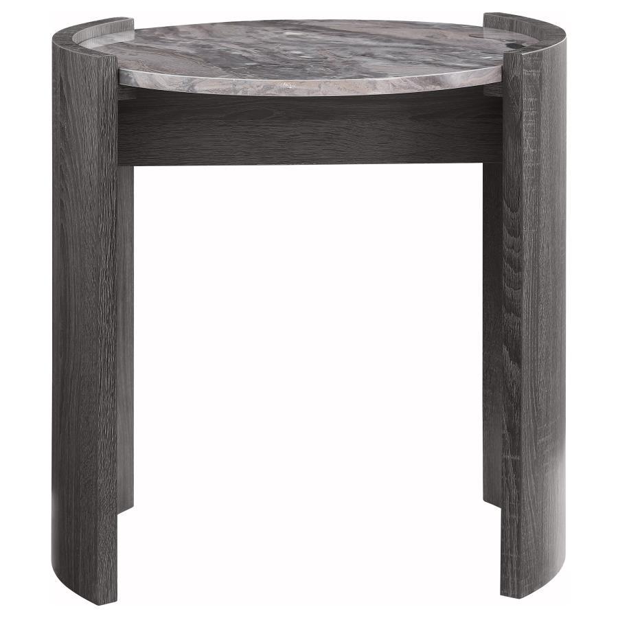 Gladstone - Round Faux Marble Top Table End Tables by Coaster Fine Furniture - Walls Furniture & Mattress
