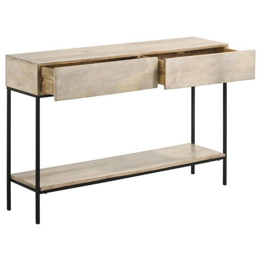 Rubeus - 2 - Drawer Wood Entryway Console Table - White Washed Console Tables by CoasterEssence - Walls Furniture & Mattress