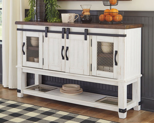 Valebeck - Dining Room Server - White / Brown Servers by Signature Design by Ashley® - Walls Furniture & Mattress