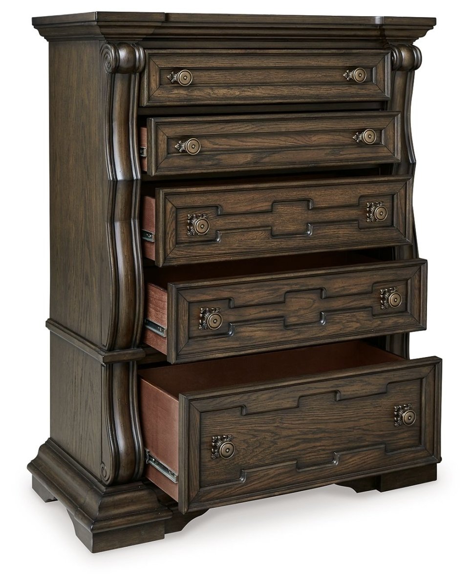 Maylee - Five Drawer Chest - Dark Brown Accent Chests by Signature Design by Ashley® - Walls Furniture & Mattress