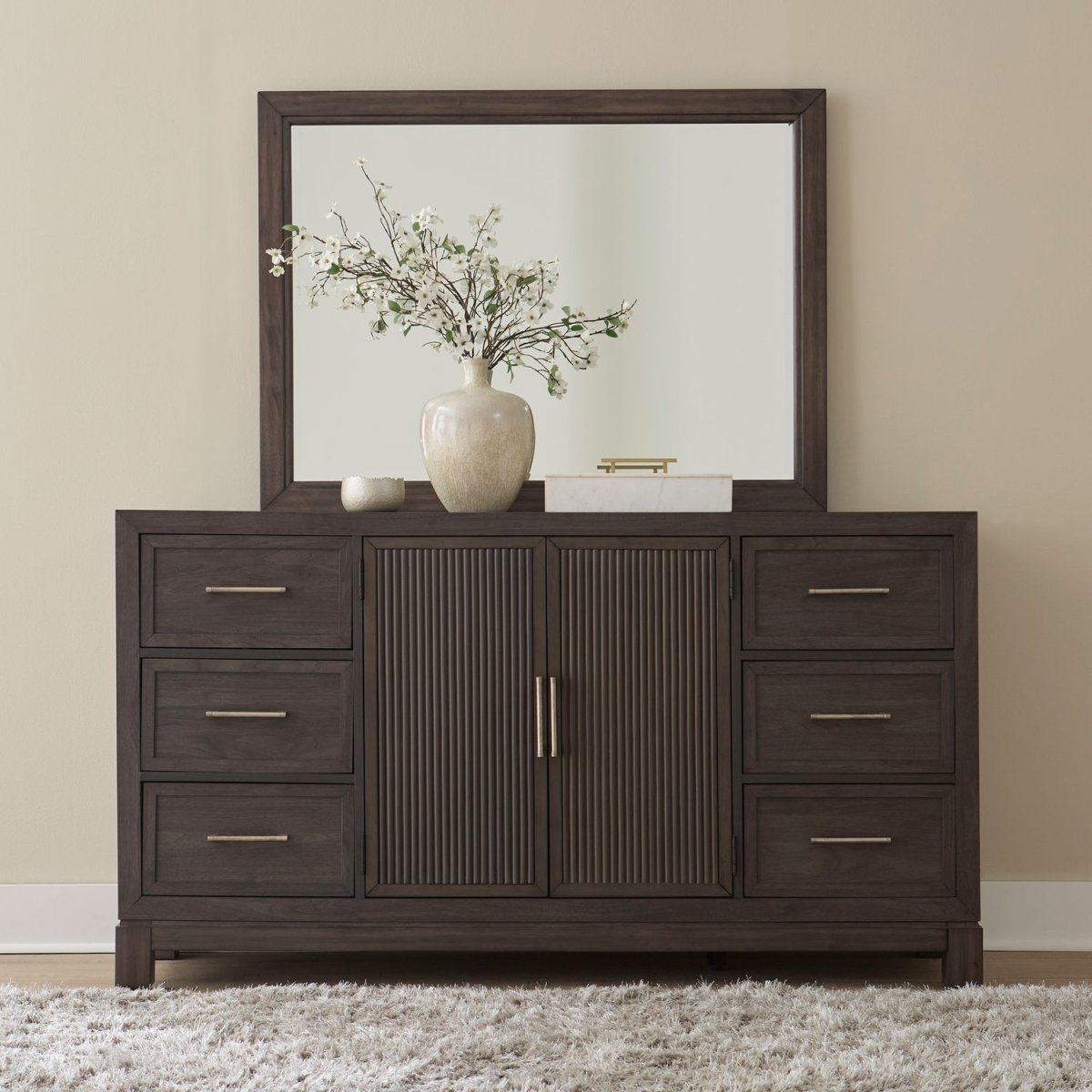 Modern Edge - Dresser & Mirror - Brown Dresser & Mirror by Liberty Furniture - Walls Furniture & Mattress