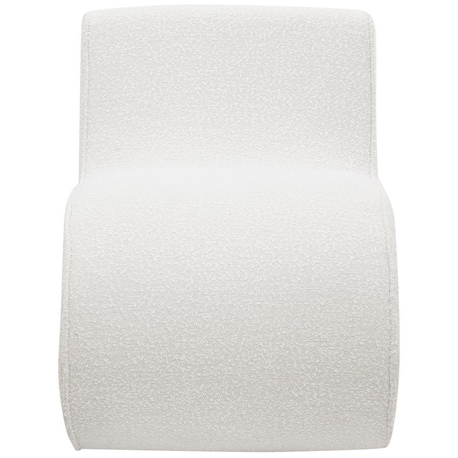 Ronea - Boucle Upholstered Armless Curved Chair Armless Chairs by Coaster Fine Furniture - Walls Furniture & Mattress