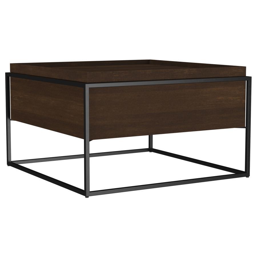 Fulton - Square - Mango Wood Coffee Table - Dark Brown Coffee Tables by Coaster Fine Furniture - Walls Furniture & Mattress