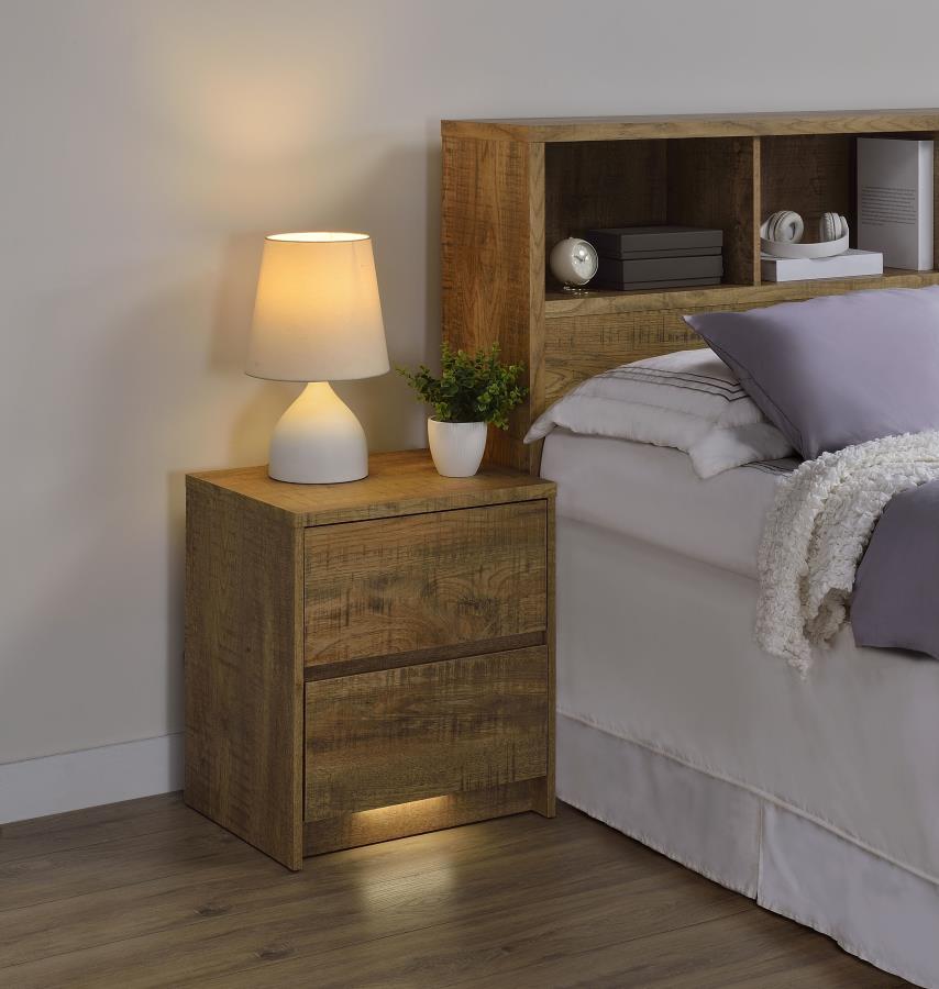Westpark - 2 - Drawer Nightstand LED Lights And USB Nightstands w/ Charging Stations by Coaster Fine Furniture - Walls Furniture & Mattress