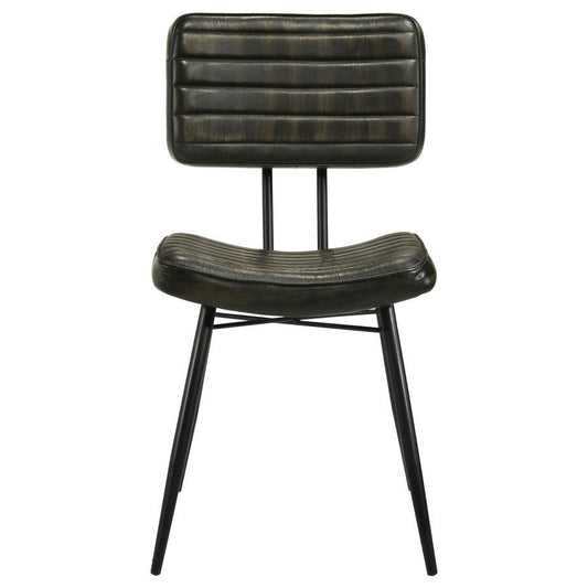 Misty - Leather Upholstered Dining Chair (Set of 2) - Espresso Chair Sets by CoasterEssence - Walls Furniture & Mattress