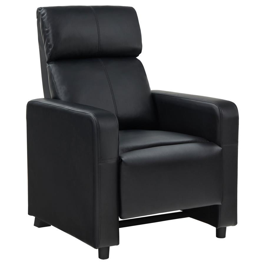 Toohey - Upholstered Home Theater Push Back Recliner - Black Reclining Chairs by CoasterEveryday - Walls Furniture & Mattress