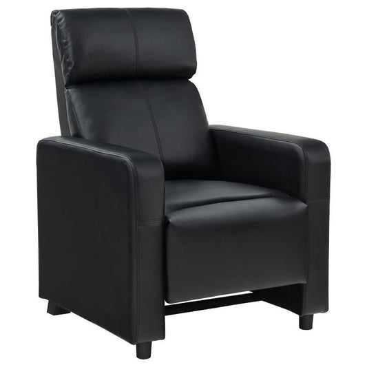 Toohey - Upholstered Home Theater Push Back Recliner - Black Reclining Chairs by CoasterEveryday - Walls Furniture & Mattress