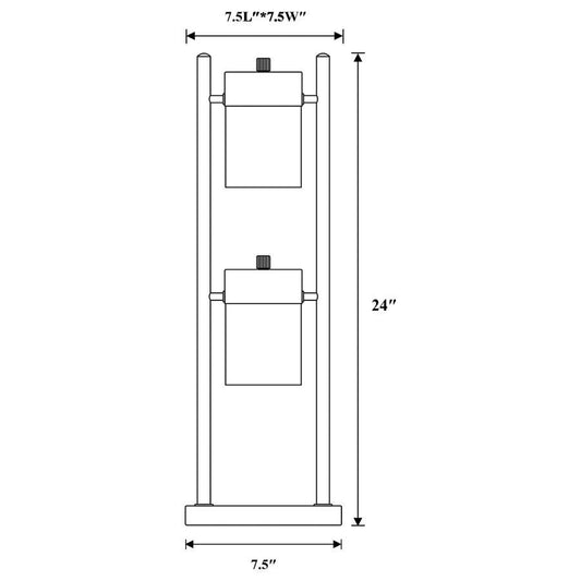 Munson - 2 Swivel Lights Bedside Table Lamp - Silver Table Lamps by CoasterEveryday - Walls Furniture & Mattress
