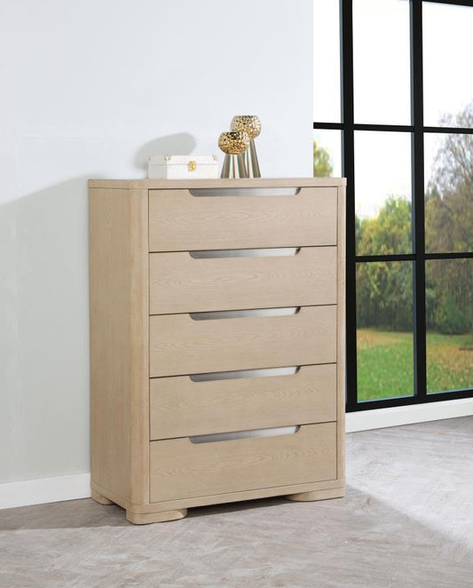 Ladera - 5 - Drawer Bedroom Chest Of Drawers - Light Elm Accent Chests by Coaster Fine Furniture - Walls Furniture & Mattress