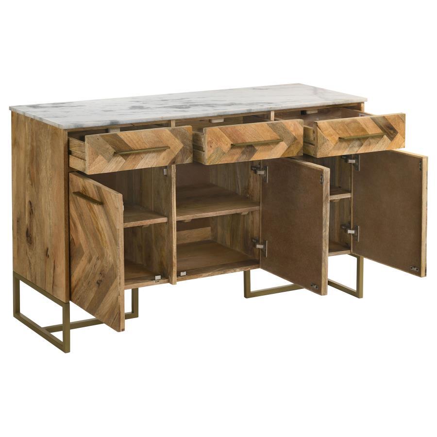Keaton - Marble Top Herringbone Accent Cabinet Accent Cabinets by CoasterElevations - Walls Furniture & Mattress