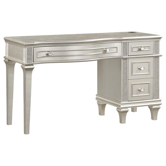Evangeline - 4 - Drawer Vanity Set With Stool - Silver Oak Vanity Sets by Coaster Fine Furniture - Walls Furniture & Mattress